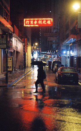 雨中的香港街头