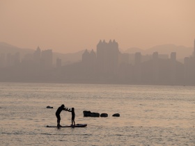 在海边