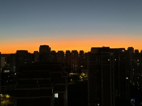 城市＆海边日落
