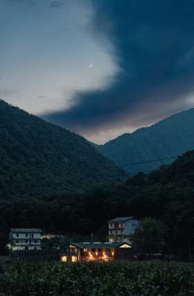云，夜晚，和天空