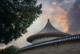 天坛，晚霞