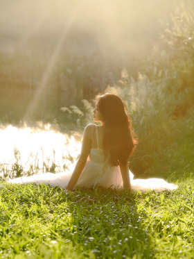 晚风和她的影子